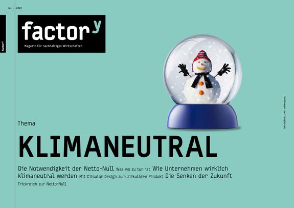 Titelbild des factor<sup>y</sup>-Magazins "Klimaneutral"