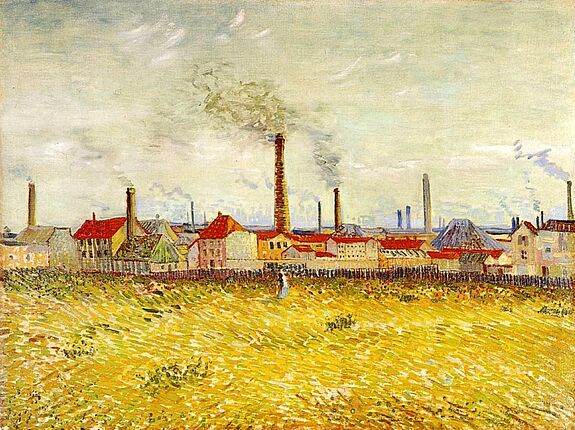 Bild einer Landschaft mit Fabriken von Van Gogh