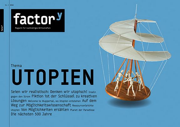 Titel des factor<sup>y</sup>-Magazins Utopien