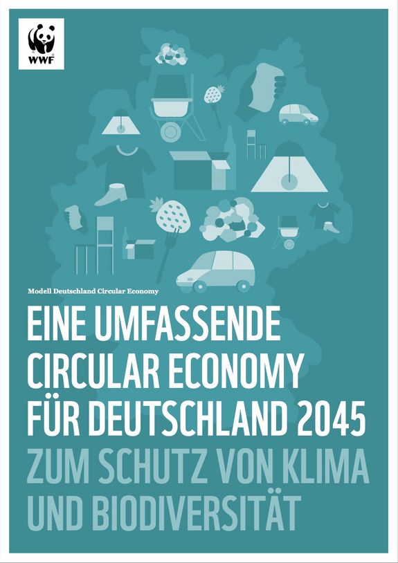 Titelbild und Ergebnistabelle aus der Studie "Modell Deutschland Circular Economy"