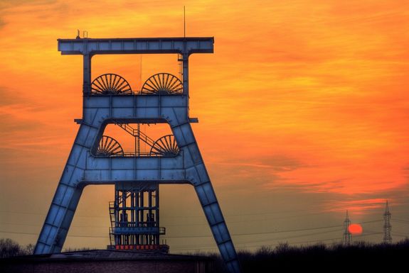 Zeche Ewald in Herten vor Sonnenuntergang