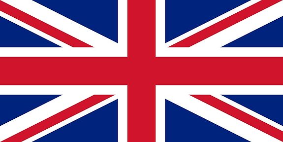 Englische Flagge als Zeichen für englische Sprache