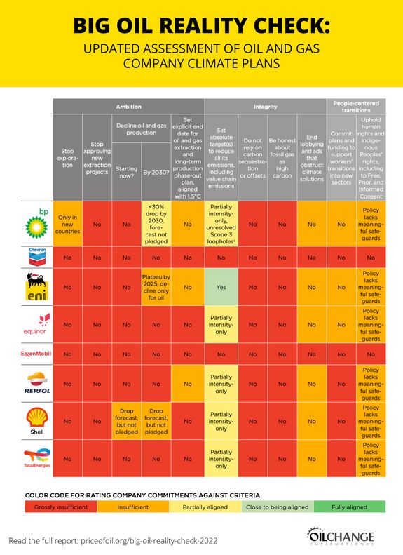 Grafik aus dem Big Oil Check 2022