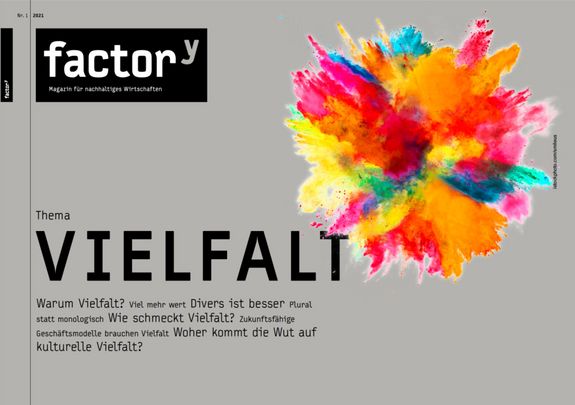 Titelbild des factor<sup>y</sup>-Magazins Vielfalt