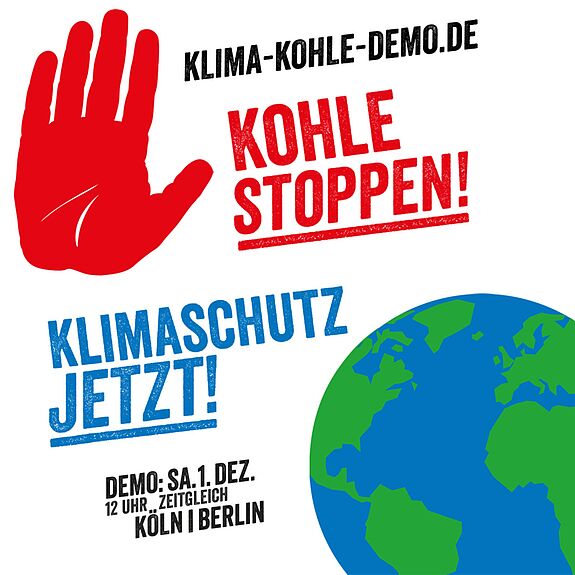 Aufruf zur Demonstration für schnelleren Klimaschutz in Berlin und Köln am 1. Dezember 2018