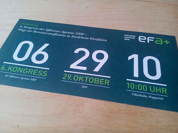 Abbildung der gedruckten Einladung zum EFA-Kongress 2014