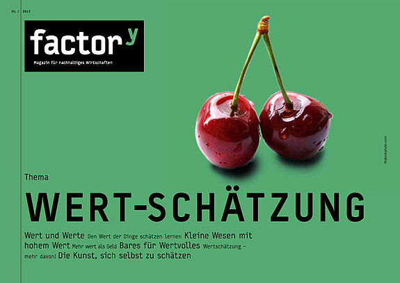 Titelbild des factor<sup>y</sup>-Magazins "Wert-Schätzung"