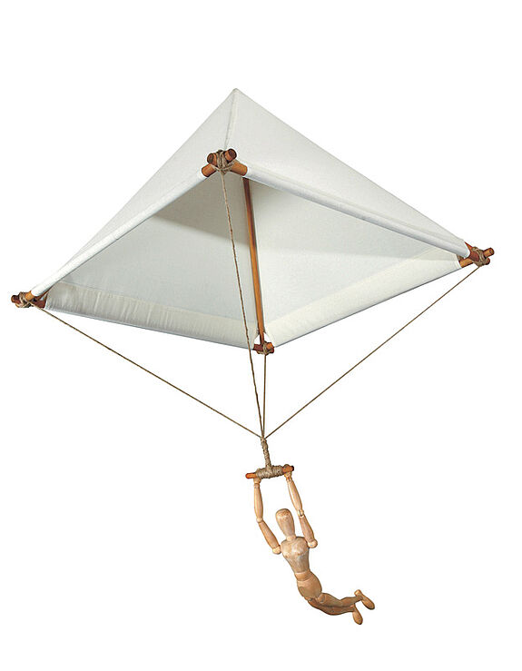 Fallschirmmodell nach Leonardo da Vinci