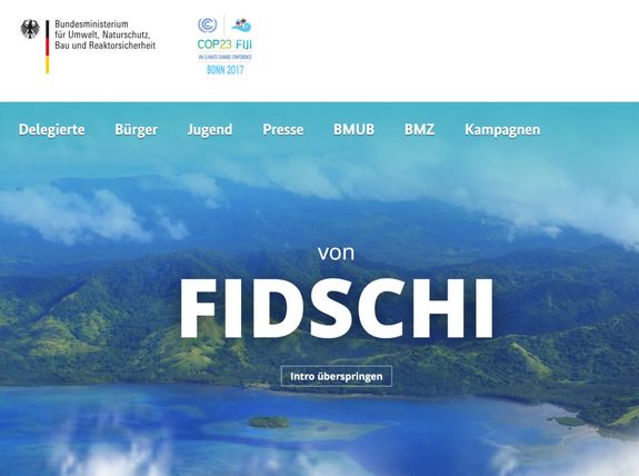 Screenshot der Website der COP23.de