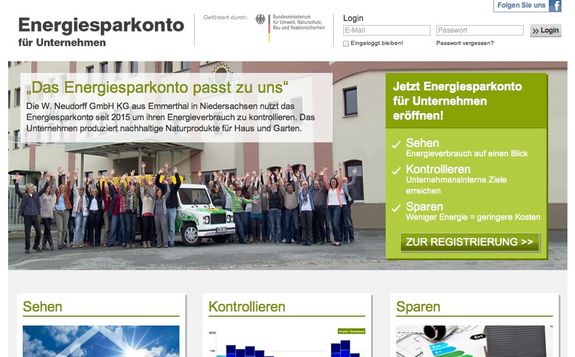 Screenshot der Website unternehmen.energiesparkonto.de