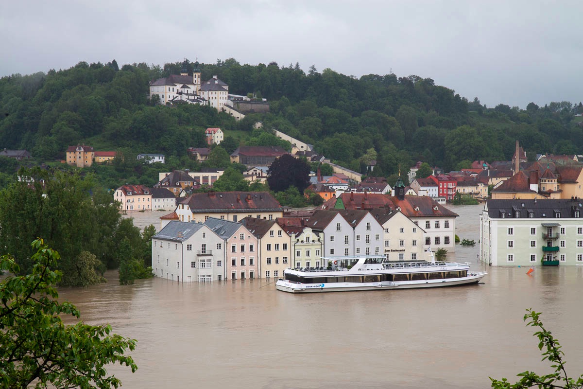 Flood in the old town of Passau, June 2013.